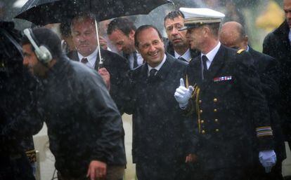 Hollande, durante la ceremonia de conmemoraci&oacute;n del 68 aniversario del &#039;D&iacute;a D&#039;. 
