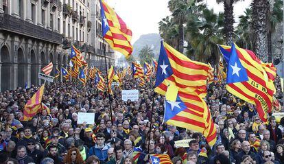 Manifestació independentista del març passat a Barcelona.