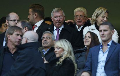 Sir Alex Ferguson, en la grada de Stamford Bridge.
