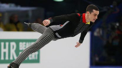 El patinador Javier Fernández, en uno de los campeonatos de Europa en los que participó.