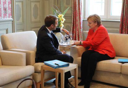 Macro y Merkel, el pasado martes en Berlín. 