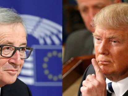 El presidente de la CE, Jean-Claude Juncker, y el presidente de EE UU, Donald Trump.