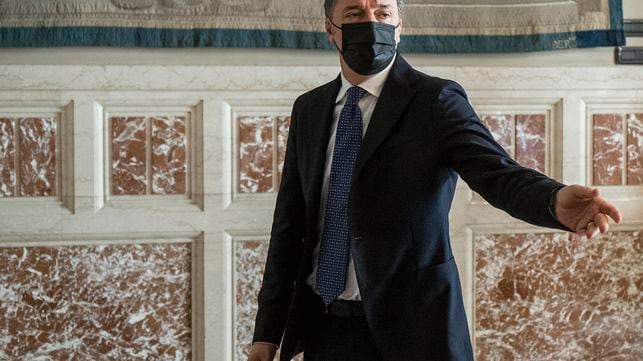 Matteo Renzi, líder de Italia Viva, en una rueda de prensa, este viernes en Roma.