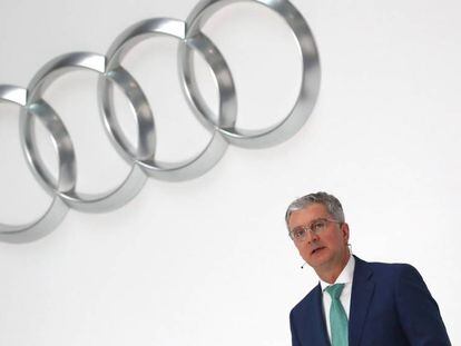 El expresidente de Audi, Rupert Stadler, durante una conferencia de prensa en Ingolstadt (Alemania) el pasado año.