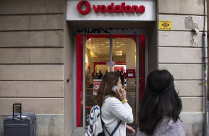 Una tienda de Vodafone en Barcelona.