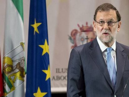 El presidente en funciones, Mariano Rajoy, este jueves.