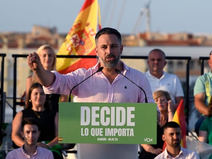 El candidato a la presidencia del Gobierno por Vox, Santiago Abascal.