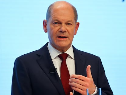 Olaf Scholz, durante una comparecencia el miércoles en Berlín.