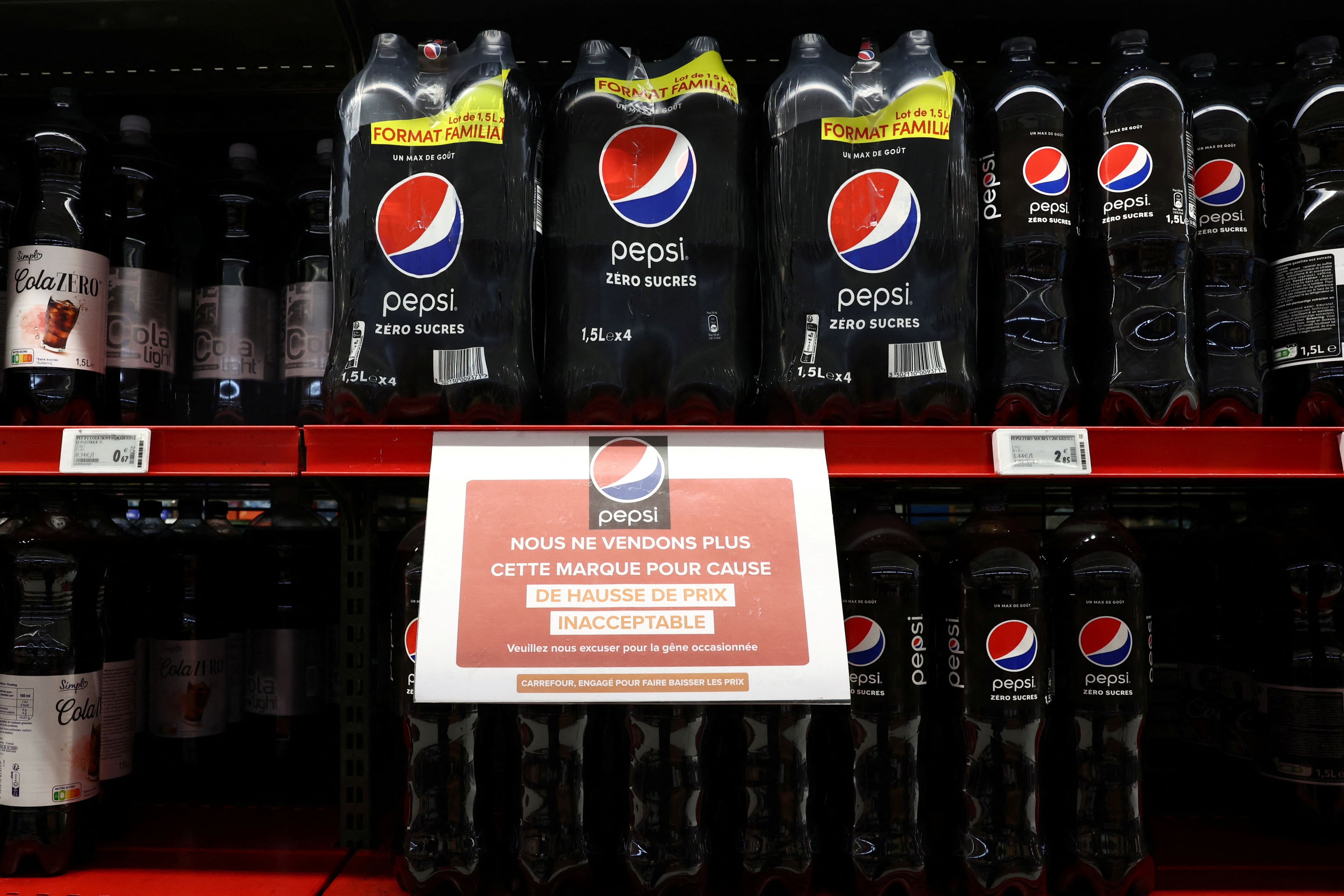 Las ventas de Pepsico se desploman en Francia tras el enfrentamiento con Carrefour
