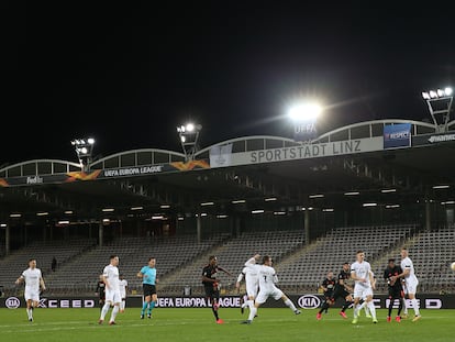 El LASK-Manchester United de Liga Europa jugado este jueves.