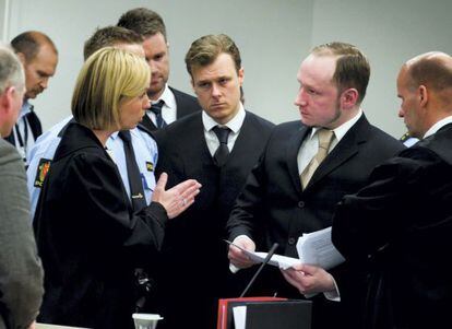 Breivik en el segundo d&iacute;a de juicio en Oslo. 