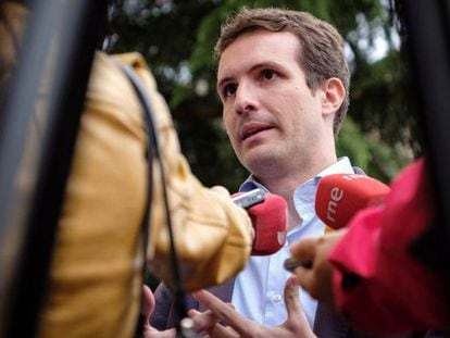 Pablo Casado, este jueves en Ávila. 