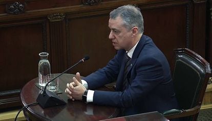 En lendakari Iñigo Urkullo durante su declaración en el Tribunal Supremo
