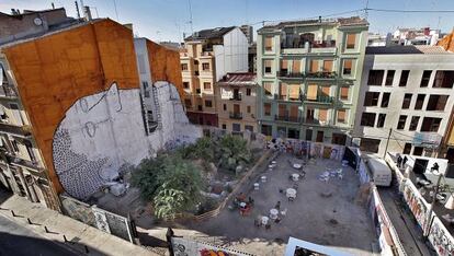 Una vista del solar de la calle de la Corona de Valencia