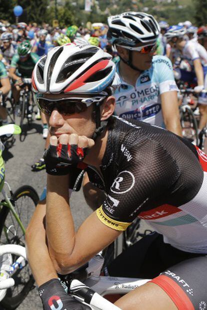 Fränk Schlek, antes de la salida de la undécima etapa del Tour.