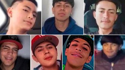 Los siete adolescentes secuestrados en Zacatecas, en imágenes compartidas en redes sociales.