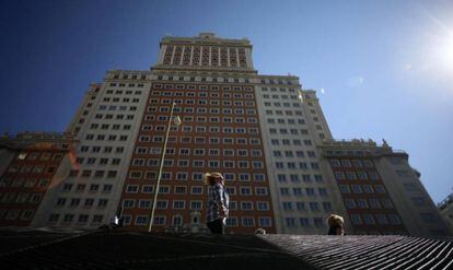 El edificio Espa&ntilde;a, en la plaza hom&oacute;nima de Madrid. 