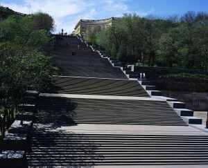 La escalinata de Odessa (Ucrania) donde Eisenstein rodó la conocida escena de 'El acorazado Potemkin' en 1925.