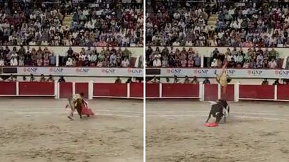 El torero 'Joselito' Adame es cornado durante una corrida de la Feria de San Marcos, en Aguascalientes