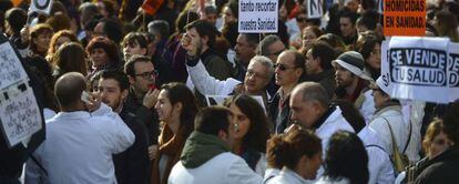 Manifestación de los sanitarios en Madrid.
