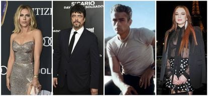 Scarlett Johansson, Benicio del Toro, James Dean y Lindsay Lohan.