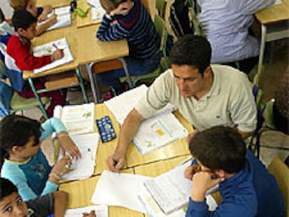 Una clase interactiva de matemáticas en un centro de Terrassa.