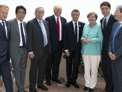 Foto de familia durante la cumbre del G7.