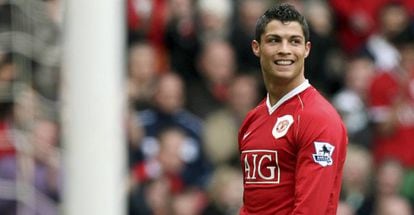 Cristiano Ronaldo en su primera etapa en el Manchester United. 