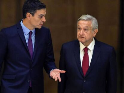 El presidente del Gobierno, Pedro Sánchez, junto al presidente de México,Andrés Manuel López Obrador, el pasado enero.