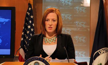 Jen Psaki cuando era portavoz del Departamento de Estado en 2015.