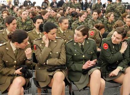 Un grupo de mujeres militares, durante la presentación del Observatorio de la Mujer en las Fuerzas Armadas.