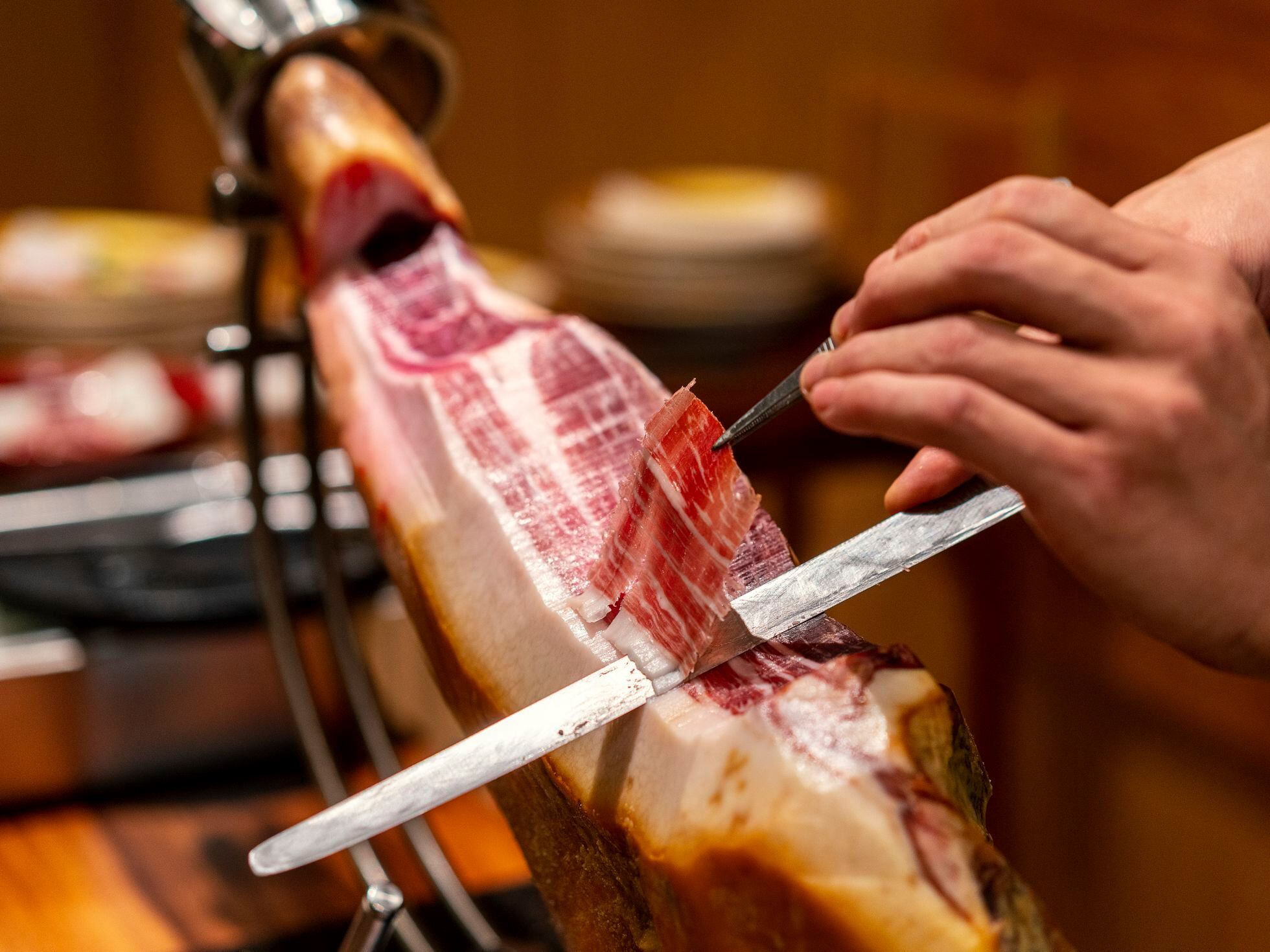 Arcos jamonero profesional alveolos, incluye pinza para jamón, cuchillo  jamonero cuchillo jamonero alveolos cuchillos profesional