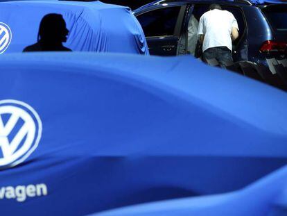Expositor de Volkswagen en una feria del autom&oacute;vil