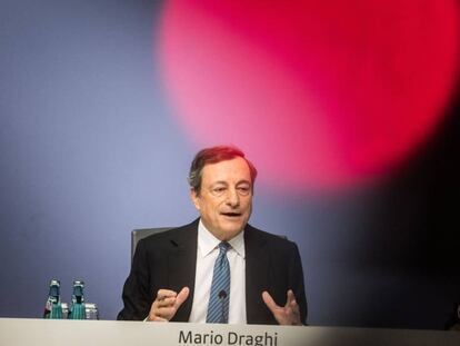 Mario Draghi, durante la rueda de prensa.