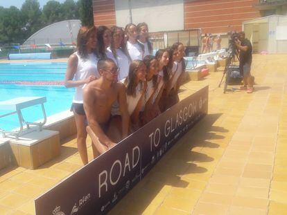 Los componentes del equipo español de sincro posan en Sant Cugat.