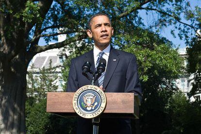 Obama, en la presentación del acuerdo sobre la reforma financiera ayer en Washington.