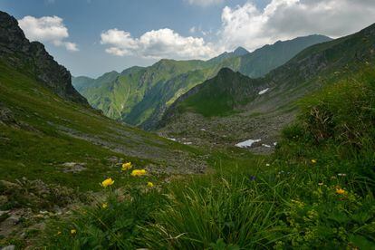 Fagaras Mountains, at the southern end of the Carpathians.