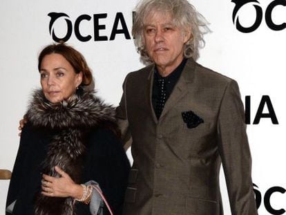 Jeanne Marine y Bob Geldof, en una subasta en Londres.