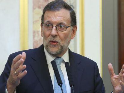 Mariano Rajoy tras el pleno constitutivo de la XII Legislatura en el Congreso de los Diputados.