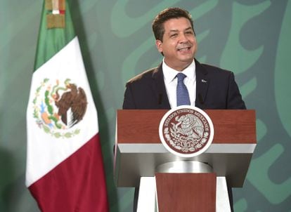 El gobernador de Tamaulipas, Francisco García Cabeza de Vaca, en una conferencia en Reynosa (Tamaulipas) en agosto de 2020.