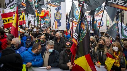 Manifestación de la Policía Nacional y la Guardia Civil este sábado en Madrid.