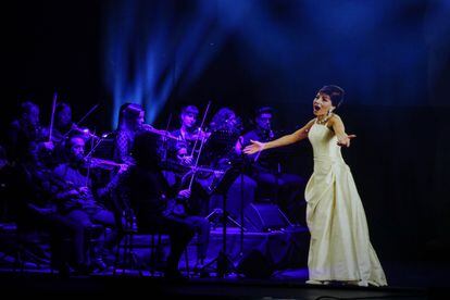Imagen del espectáculo 'Callas en concierto en holograma', en el Gran Teatro Bankia Príncipe Pío.
