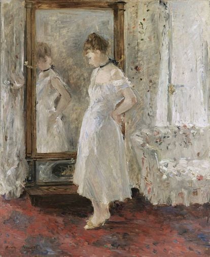 'El espejo psiqué' (1876), de Berthe Morisot.