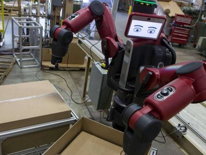 Uno de los robots que trabajan para la factoria de juguetes K’nex.