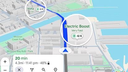 Estaciones de carga eléctrica en Google Maps