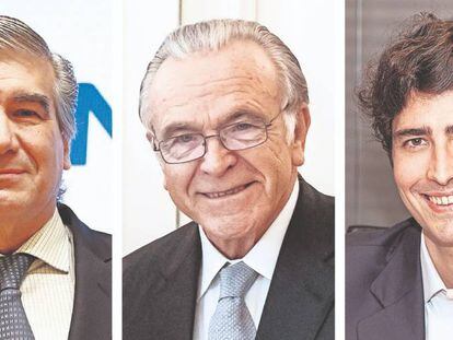 Francisco Reynés, presidente de Naturgy; Isidro Fainé, presidente de Criteria y de la Fundación Bancaria La Caixa, y Jaime Siles, vicepresidente y representante de IFM.