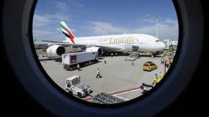 Un Airbus A380, operado por 'Emirates'. EFE/Archivo