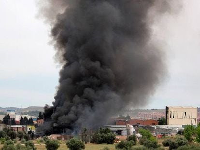 Imagen del incendio en Arganda del Rey facilitada por Emergencias 112.