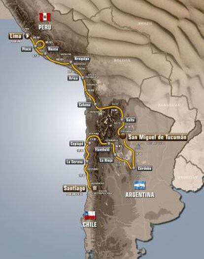Mapa del Dakar 2013