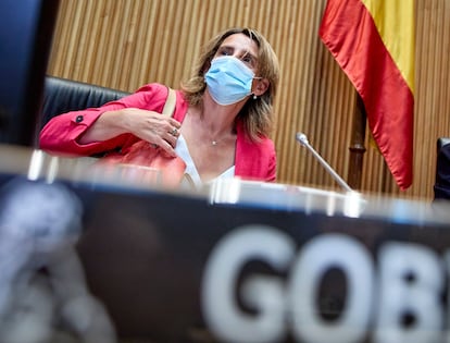 Teresa Ribera, ministra para la Transición Ecológica y Reto Demográfico, el pasado 30 de agosto en el Congreso.